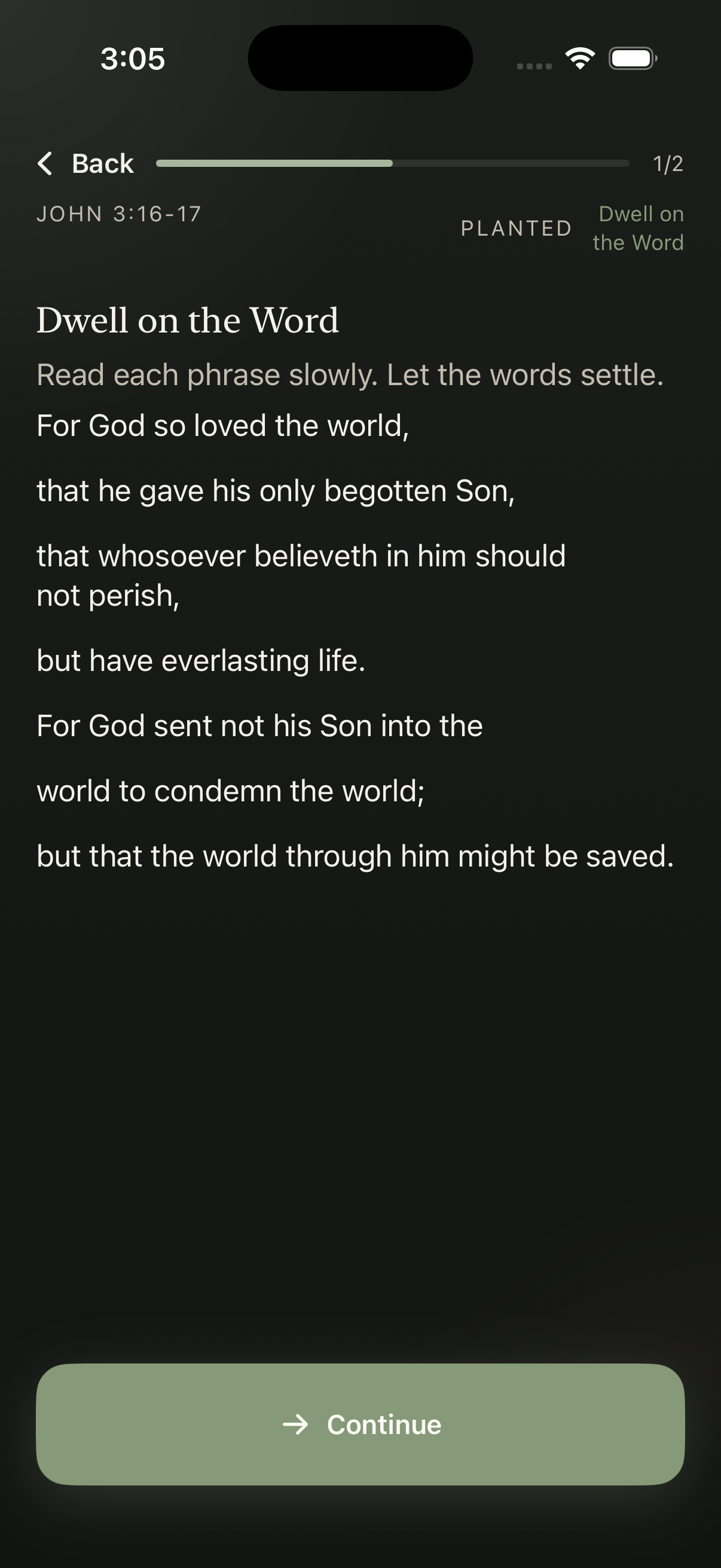 Dwell on the Word — phrase-by-phrase meditative reading